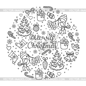 Christmas coloring page - vector clipart / vector image