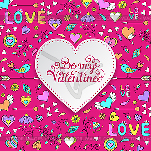 Colorful Valentines card - vector clipart