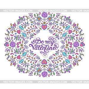 Floral frame - vector image