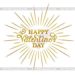 Happy Valentine`s day inscription - vector clipart