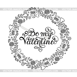 Floral wreath - vector image