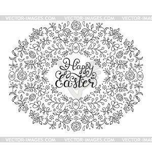 Floral easter card - vector EPS clipart