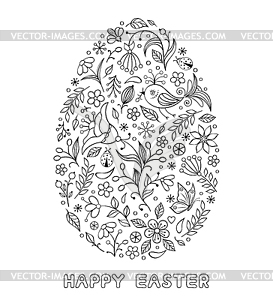 Floral easter egg - vector clipart