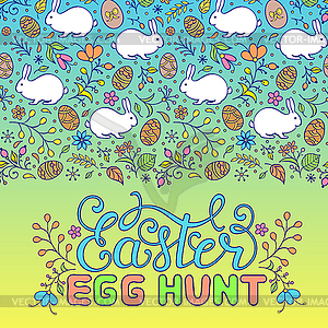 Floral easter card - vector clip art