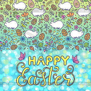 Floral easter card - vector image