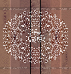 Floral easter frame - vector image