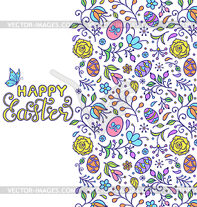 Floral easter card - vector clipart