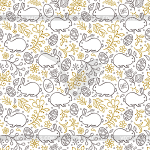 Floral easter pattern - vector clip art