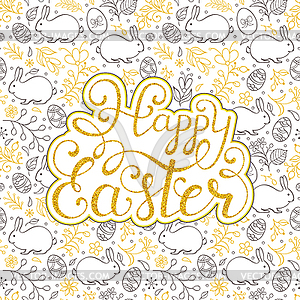 Floral easter card - vector clipart