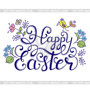 Handwriting inscription Happy Easter - vector image