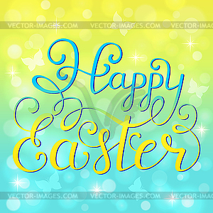 Handwriting inscription Happy Easter - vector clipart