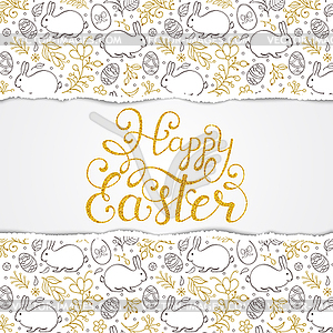 Easter pattern with torn paper - vector image