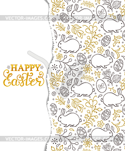 Easter pattern with torn paper - vector clipart