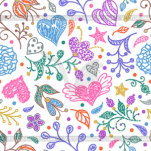 Floral seamless pattern - vector clip art
