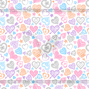 Pattern with hearts - vector clip art