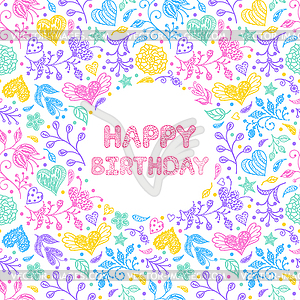 Happy birthday card - vector clipart / vector image