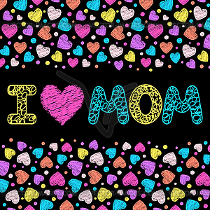 I love mom - vector clipart