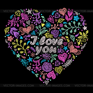 Colorful Valentine`s heart - vector clip art