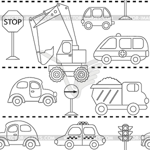 With different cars - vector clipart