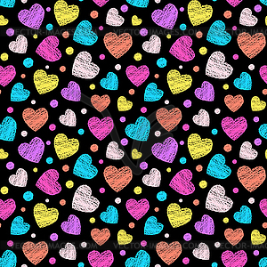 Colorful scribbled hearts - vector clipart / vector image
