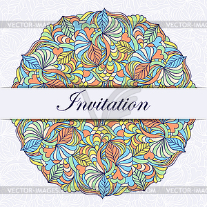 Colorful invitation card - royalty-free vector clipart