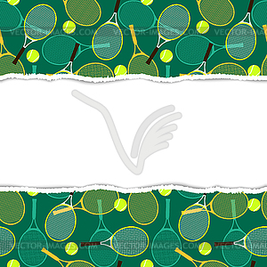 Pattern with tennis rackets and balls - royalty-free vector clipart