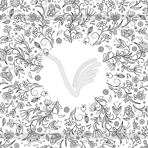 Floral invitation card - vector EPS clipart