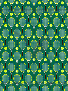 Tennis rackets and balls - vector image