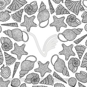 Card with shells - stock vector clipart