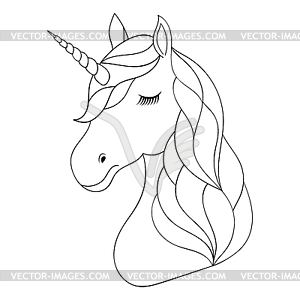 Head of unicorn - vector image
