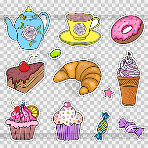 Set of various sweets - vector image