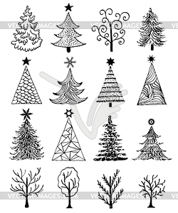 Set of christmas tree - vector image