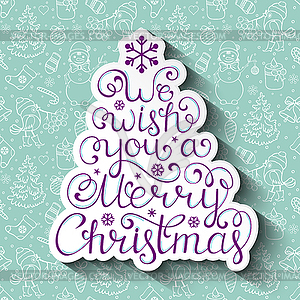 Christmas card with christmas wishes - vector clip art