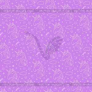 Seamless pattern of unicorns - vector clip art