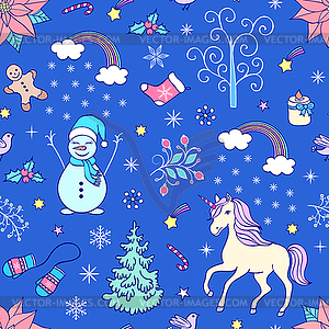 Christmas seamless pattern - vector clipart