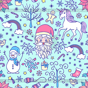 Christmas seamless pattern - vector clipart