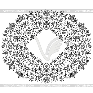 Floral frame - vector clip art