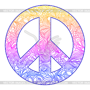 Floral peace symbol - vector image