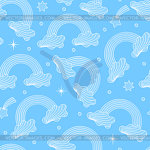 Pattern with clouds - vector clipart