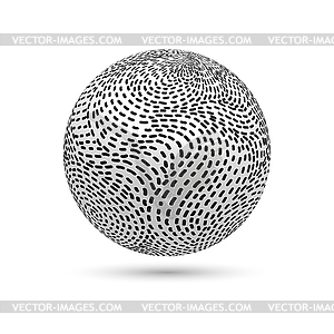 3d striped ball - royalty-free vector clipart