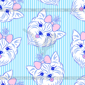 Seamless pattern with head of dog - vector clip art