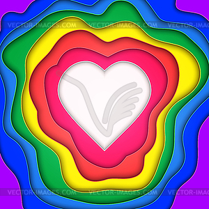 Paper cut heart - vector image