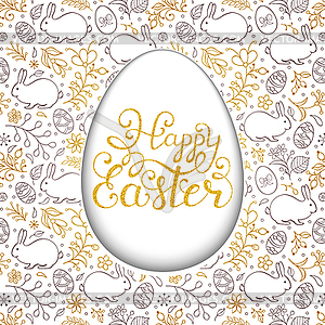 Floral easter card - color vector clipart