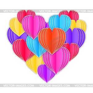 Heart made of paper hearts - vector clipart