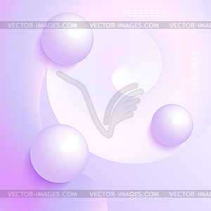 3d balls on violet background - vector clipart