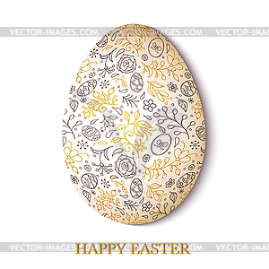 Floral easter egg - vector image