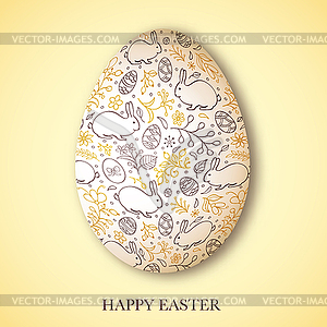 Floral easter egg - royalty-free vector image