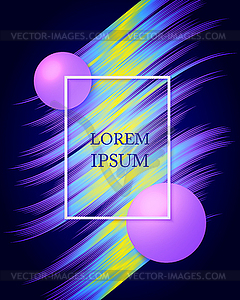 Distorted lines and 3d balls - color vector clipart