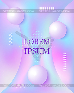 3d balls on holographic background - royalty-free vector clipart