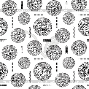 Seamless pattern with striped balls - vector clip art
